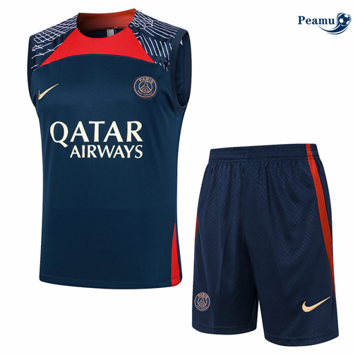 Loja Camisola Kit Equipamento Training Paris PSG Colete + Calções azul real 2024-2025
