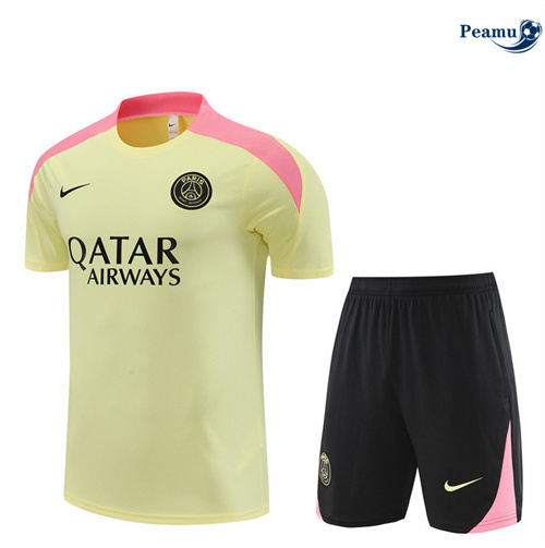 Loja Camisola Kit Equipamento Training Paris PSG Crianças + Calções amarillo claro 2024-2025