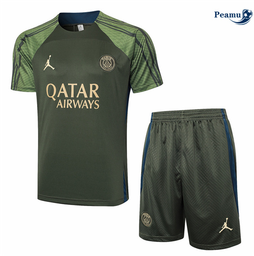 Oferta Camisola Kit Equipamento Training Paris PSG + Calções verde oscuro 2024-2025