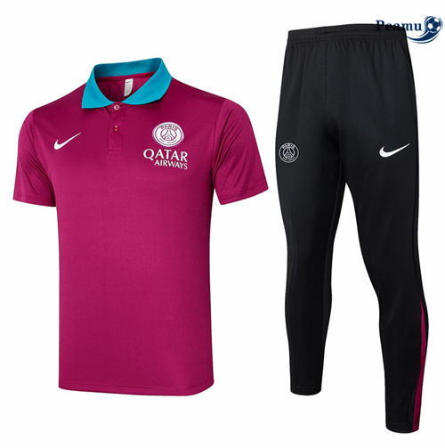 Criar Camisola Kit Equipamento Training Paris polo + Pantalon Púrpura 2024-2025