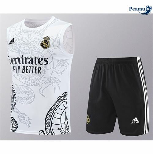Loja Camisola Kit Equipamento Training Real Madrid Colete + Calções Blanco 2024-2025