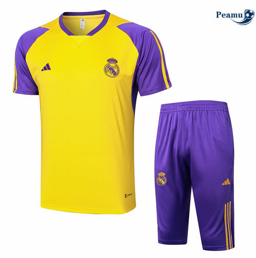 Loja Camisola Kit Equipamento Training Real Madrid + Calções amarillo 2024-2025