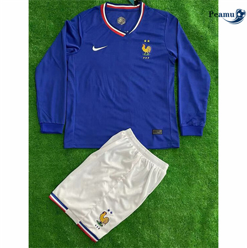 Comprar Camisola Futebol Francia Crianças Principal Equipamento Manga Comprida 2024-2025