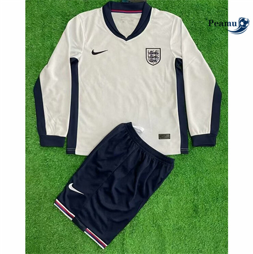 Novo Camisola Futebol Inglaterra Crianças Principal Equipamento Manga Comprida 2024-2025