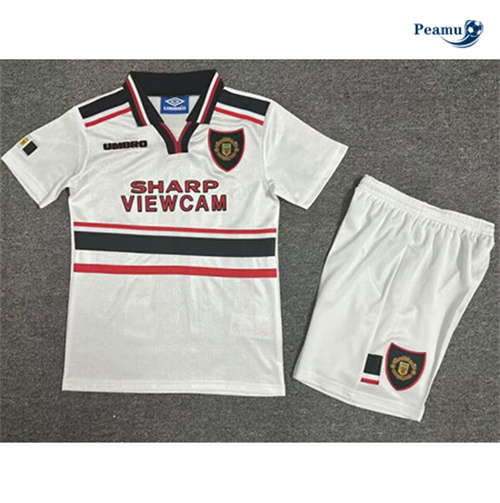Loja Camisola Futebol Retrô Manchester United Crianças Alternativa Equipamento 1998-99