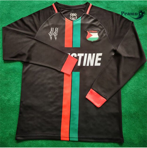 Novo Camisola Futebol Palestinia Equipamento Manga Comprida Negro 2024-2025