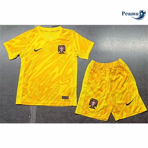 Novo Camisola Futebol Portugal Crianças Equipamento goleiro 2024-2025