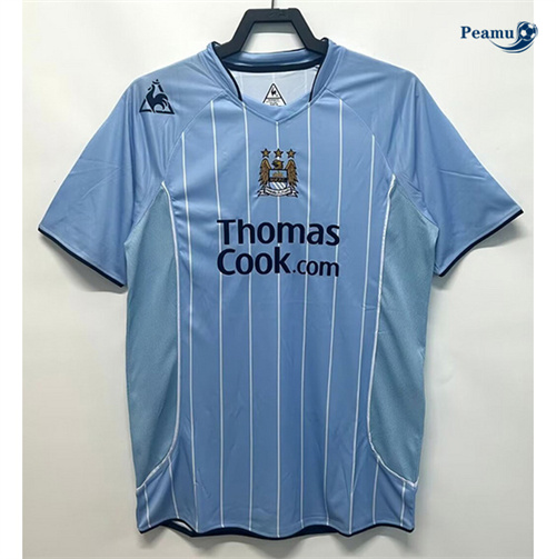 Oferta Camisola Futebol Retrô Manchester City Principal Equipamento 2007-08