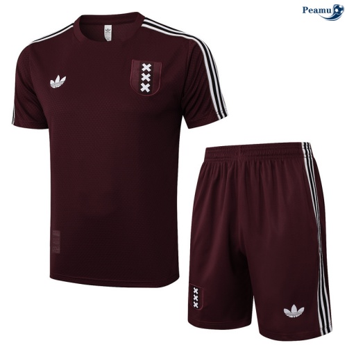 Camisola Kit Equipamento Training Ajax + Calções vermelho/Branco 2025-2026 Peamu 018
