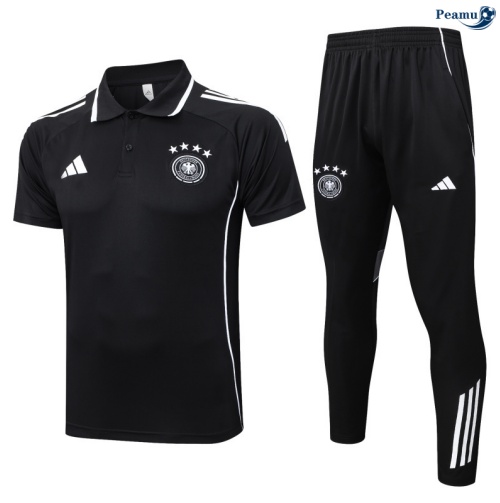 Camisola Kit Equipamento Training Argentina Polo + Calças preto/Branco 2025-2026 Peamu 027