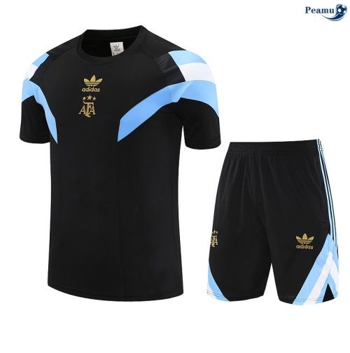 Camisola Kit Equipamento Training Argentina + Calções preto/azul/Branco 2025-2026 Peamu 030