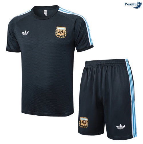 Camisola Kit Equipamento Training Argentina + Calções Cinza escuro/azul/Branco 2025-2026 Peamu 034