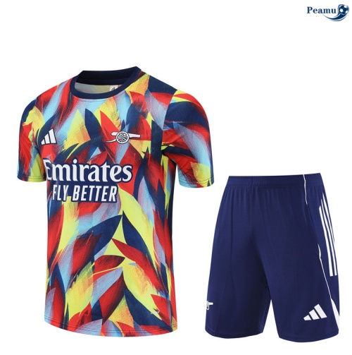 Camisola Kit Equipamento Training Arsenal + Calções amarelo/vermelho 2025-2026 Peamu 040