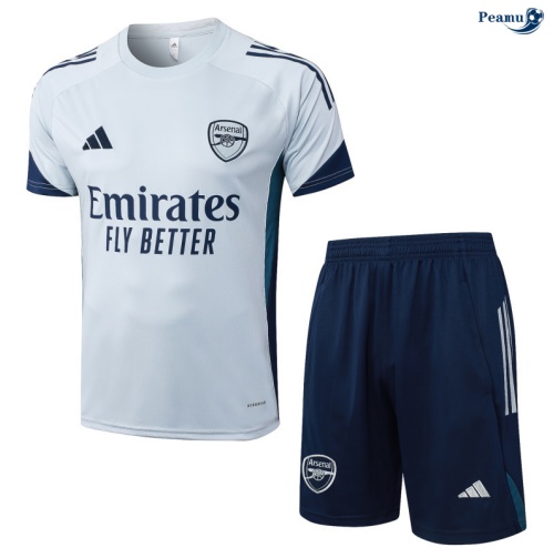 Camisola Kit Equipamento Training Arsenal + Calções Cinza Clair/Azul-marinho 2025-2026 Peamu 042