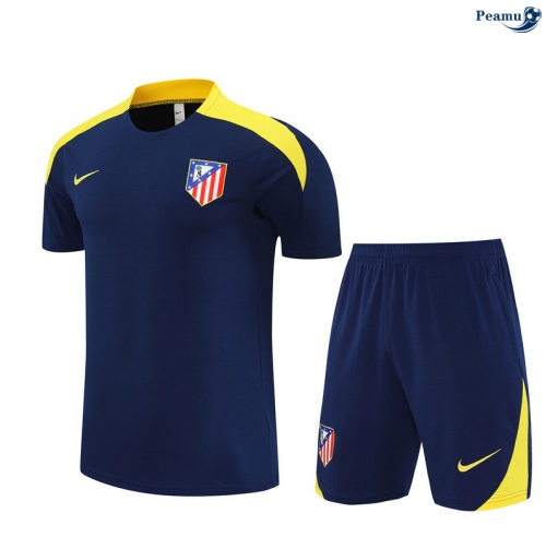 Camisola Kit Equipamento Training Atletico Madrid + Calções Azul-marinho/amarelo 2025-2026 Peamu 051