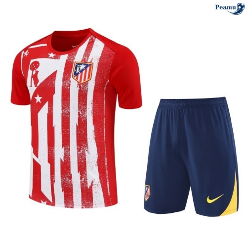 Camisola Kit Equipamento Training Atletico Madrid + Calções vermelho/Azul-marinho/Branco 2025-2026 Peamu 052