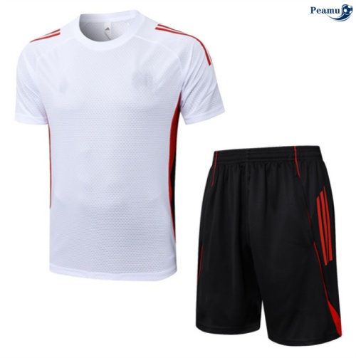Camisola Kit Equipamento Training Bayern de Munique + Calções Branco/preto/vermelho 2025-2026 Peamu 109