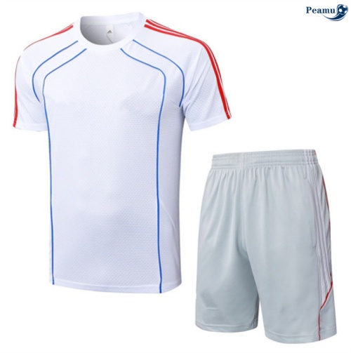 Camisola Kit Equipamento Training Bayern de Munique + Calções Branco/Cinza/vermelho 2025-2026 Peamu 112