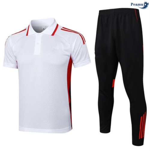 Camisola Kit Equipamento Training Bayern de Munique Polo + Calças Branco/preto/vermelho 2025-2026 Peamu 113