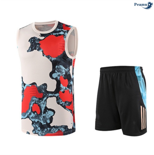 Camisola Kit Equipamento Training Bayern de Munique Criancas Colete + Calções vermelho/preto/azul 2025-2026 Peamu 130