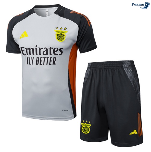 Camisola Kit Equipamento Training S.L Benfica + Calções Cinza/preto/laranja 2025-2026 Peamu 476