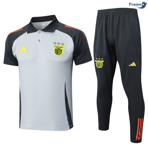 Camisola Kit Equipamento Training S.L Benfica Polo + Calças Cinza/laranja 2025-2026 Peamu 477