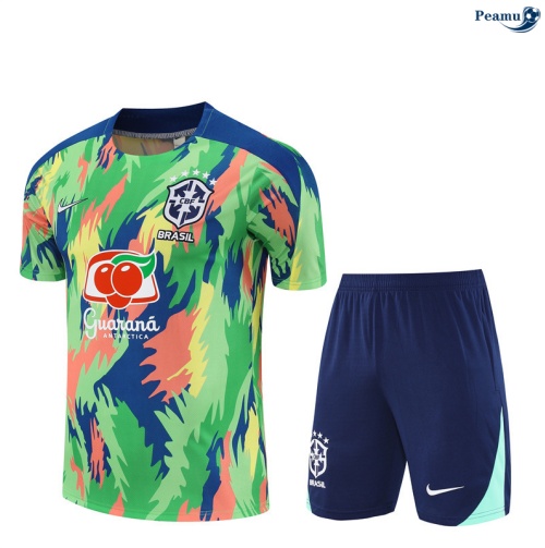 Camisola Kit Equipamento Training Brasil + Calções Verde 2025-2026 Peamu 141
