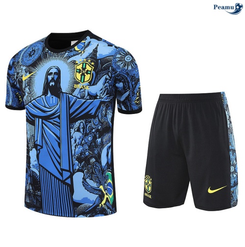 Camisola Kit Equipamento Training Brasil + Calções azul/preto 2025-2026 Peamu 143
