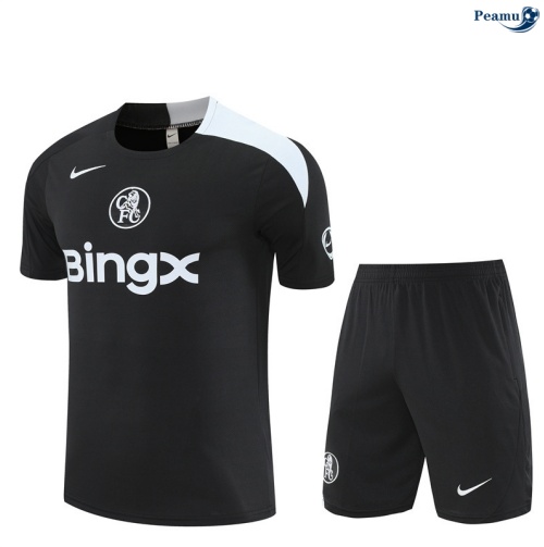 Camisola Kit Equipamento Training Chelsea + Calções preto/Branco 2025-2026 Peamu 153