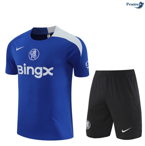 Camisola Kit Equipamento Training Chelsea + Calções azul/preto/Branco 2025-2026 Peamu 154