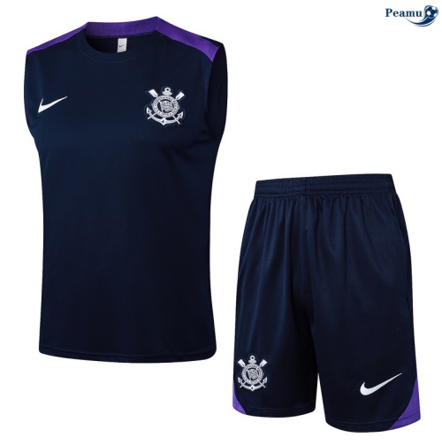 Camisola Kit Equipamento + Calças Corinthians Colete + Calções Azul-marinho/Violeta 2025-2026 Peamu 158