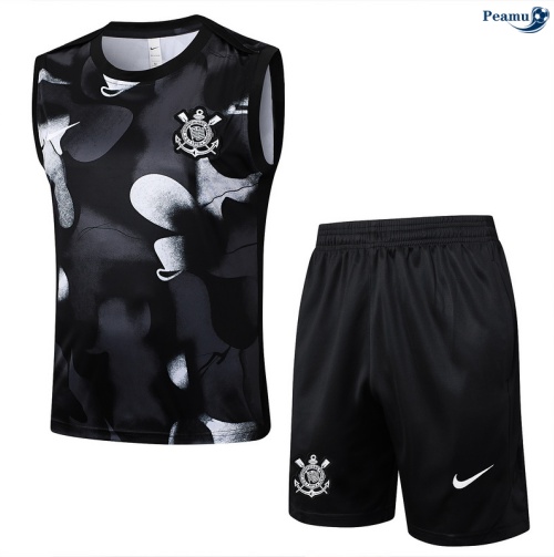 Camisola Kit Equipamento + Calças Corinthians Colete + Calções preto/Branco 2025-2026 Peamu 159