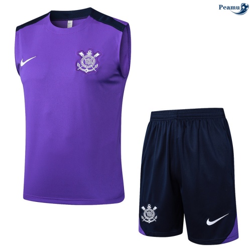 Camisola Kit Equipamento + Calças Corinthians Colete + Calções Violeta/Azul-marinho 2025-2026 Peamu 160