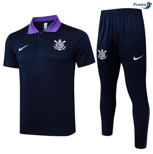 Camisola Kit Equipamento Training Corinthians Polo + Calças Azul-marinho/Violeta 2025-2026 Peamu 161