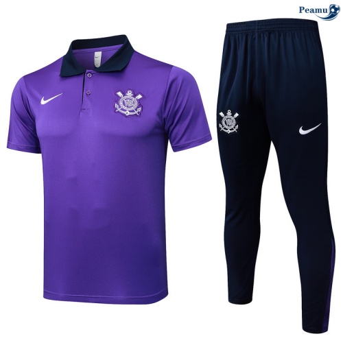Camisola Kit Equipamento Training Corinthians Polo + Calças Violeta/Azul-marinho 2025-2026 Peamu 166