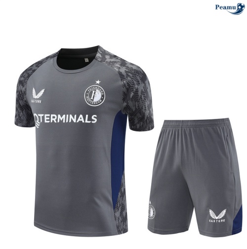 Camisola Kit Equipamento Training Feyenoord + Calções Cinza/azul 2025-2026 Peamu 268