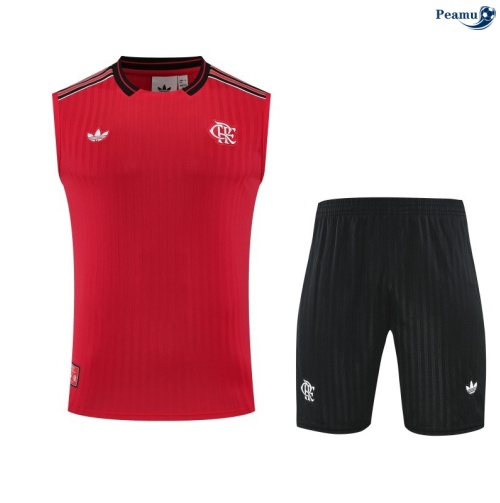 Camisola Kit Equipamento + Calças Flamengo Colete + Calções vermelho/preto 2025-2026 Peamu 170