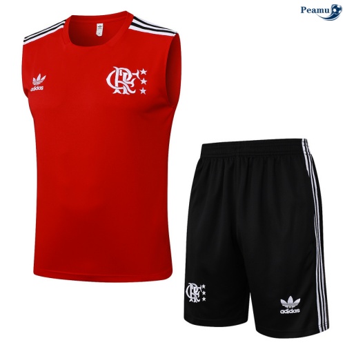 Camisola Kit Equipamento + Calças Flamengo Colete + Calções vermelho/preto/Branco 2025-2026 Peamu 171