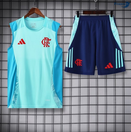 Camisola Kit Equipamento + Calças Flamengo Colete + Calções Azul claro 2025-2026 Peamu 173