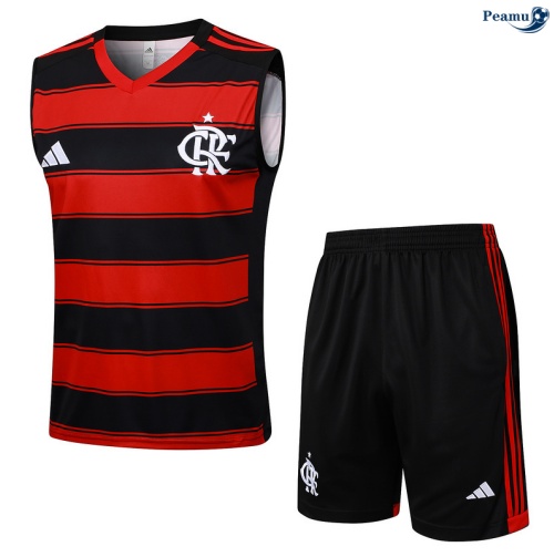 Camisola Kit Equipamento + Calças Flamengo Colete + Calções vermelho/preto 2025-2026 Peamu 174