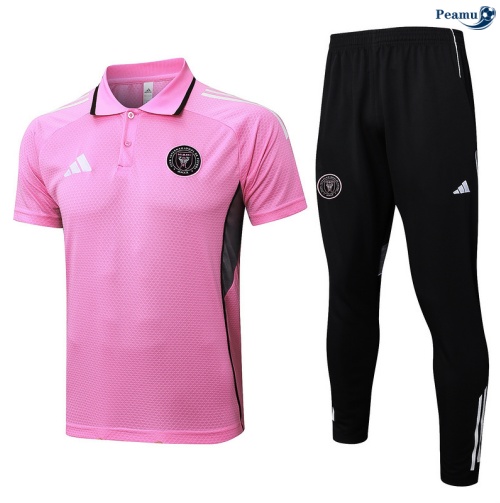 Camisola Kit Equipamento Training Inter Miami Polo + Calças rosa/preto/Branco 2025-2026 Peamu 200