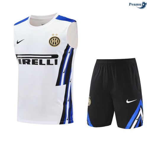 Camisola Kit Equipamento + Calças Inter Milan Colete + Calções Branco/preto/azul 2025-2026 Peamu 207