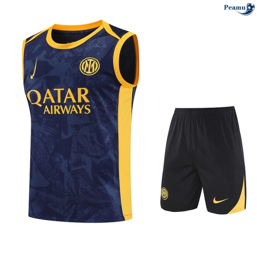 Camisola Kit Equipamento + Calças Inter Milan Colete + Calções Azul-marinho/amarelo 2025-2026 Peamu 208