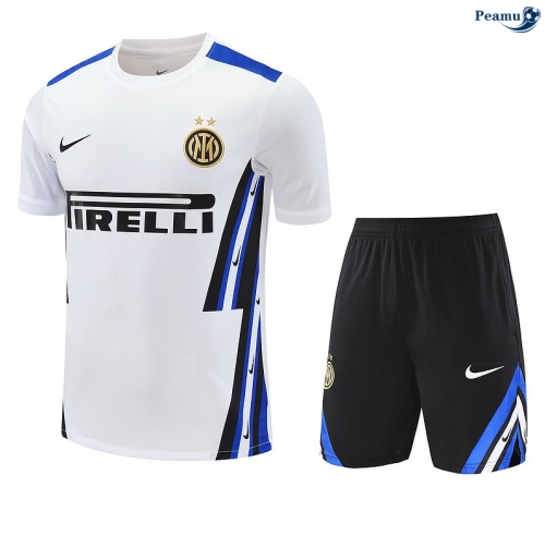 Camisola Kit Equipamento Training Inter Milan + Calções Branco/preto/azul 2025-2026 Peamu 215