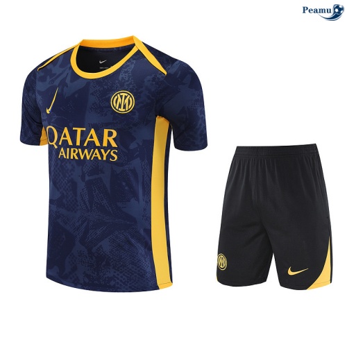 Camisola Kit Equipamento Training Inter Milan + Calções Azul-marinho/amarelo 2025-2026 Peamu 216