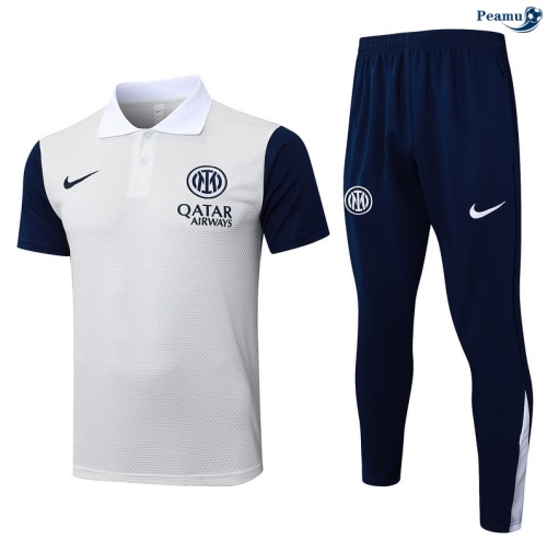 Camisola Kit Equipamento Training Inter Milan Polo + Calças Branco/Azul-marinho 2025-2026 Peamu 221