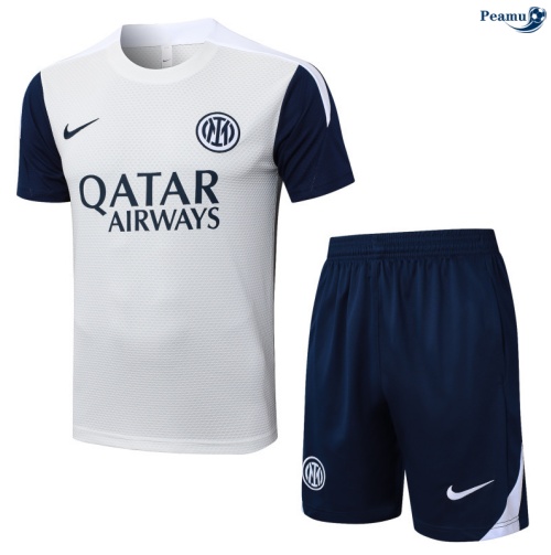 Camisola Kit Equipamento Training Inter Milan + Calções Branco/Azul-marinho 2025-2026 Peamu 222