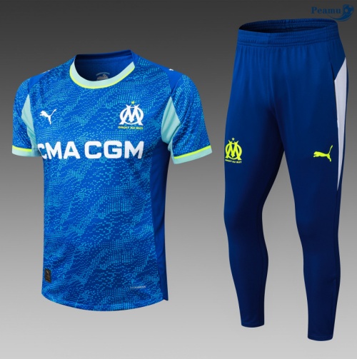 Camisola Kit Equipamento Training Marsella + Calças azul/amarelo 2025-2026 Peamu 252