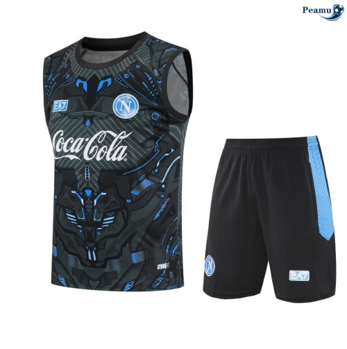 Camisola Kit Equipamento + Calças Naples Colete + Calções Cinza escuro/azul 2025-2026 Peamu 257