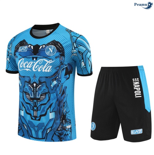 Camisola Kit Equipamento Training Naples + Calções Azul claro/preto 2025-2026 Peamu 262